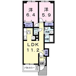 ロータス南島田Ｄの物件間取画像